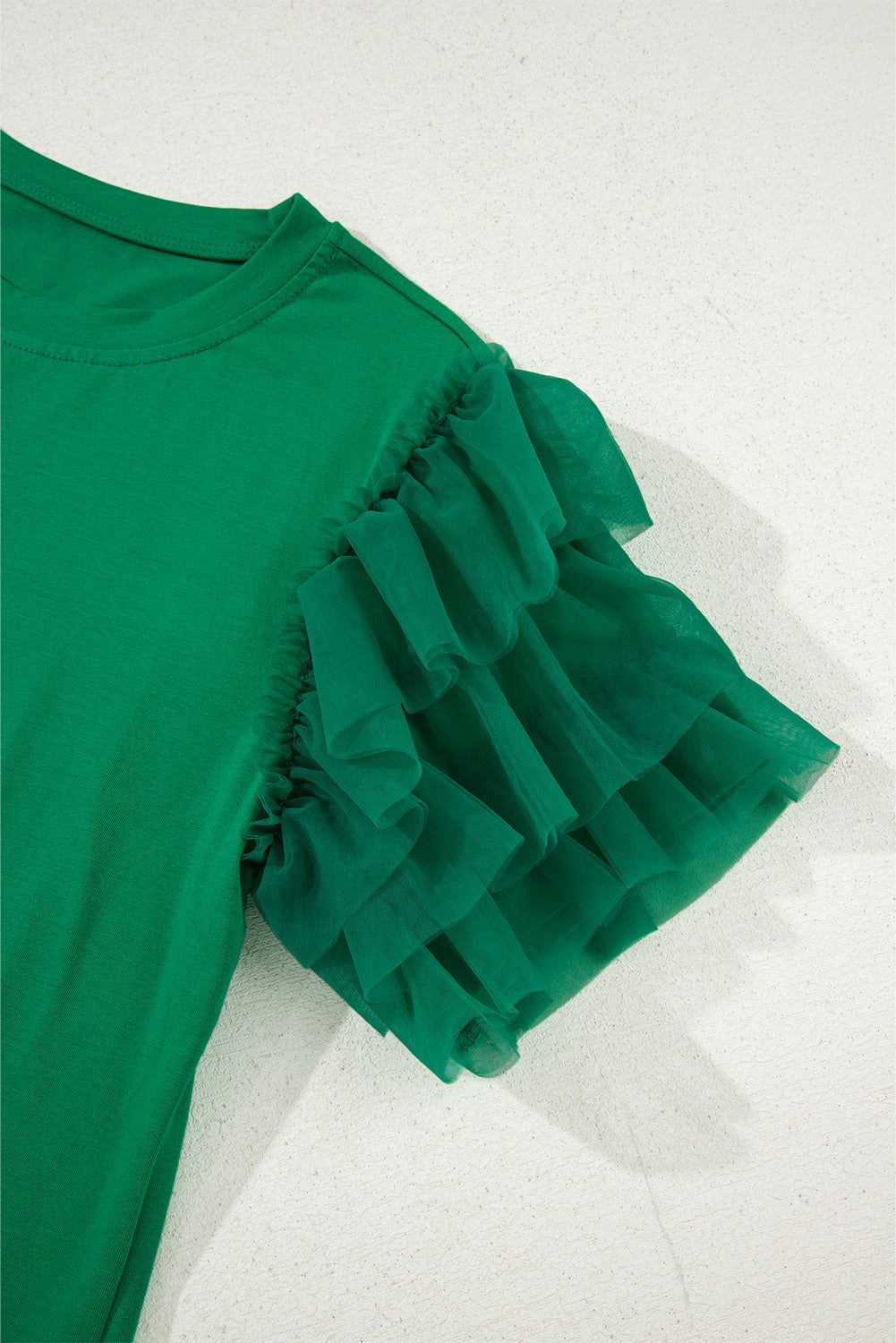Tulle Ruffle Sleeve Blouse for Women