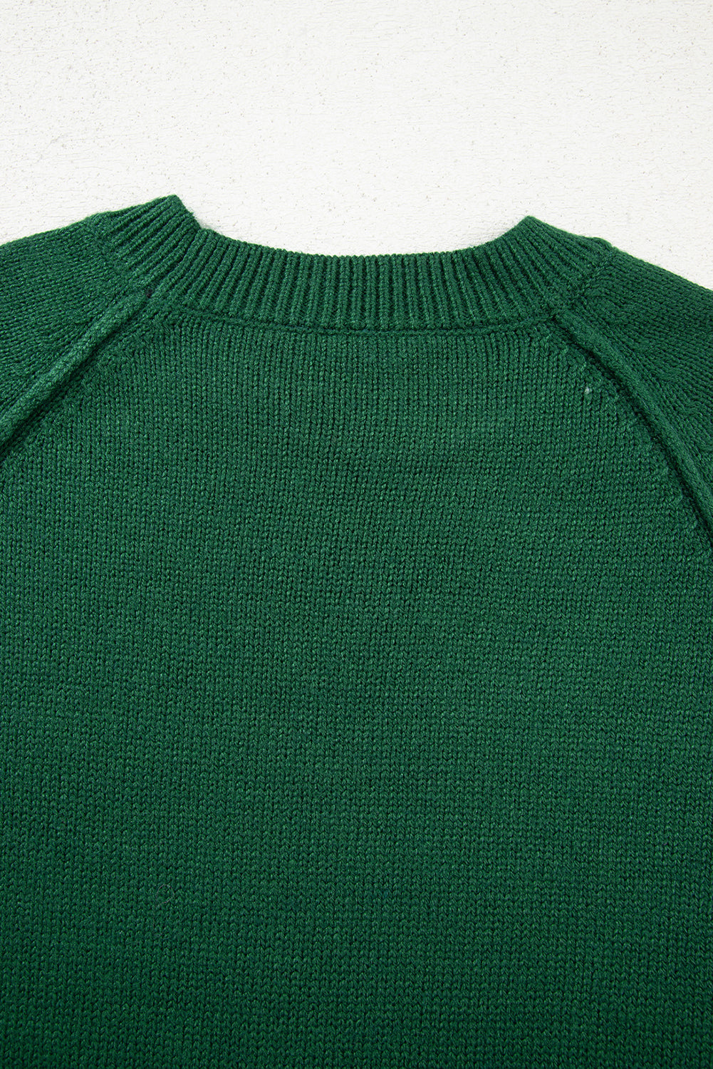Raglan Sleeve Crew Neck Sweater for Women Slim Fit Knit Pullover