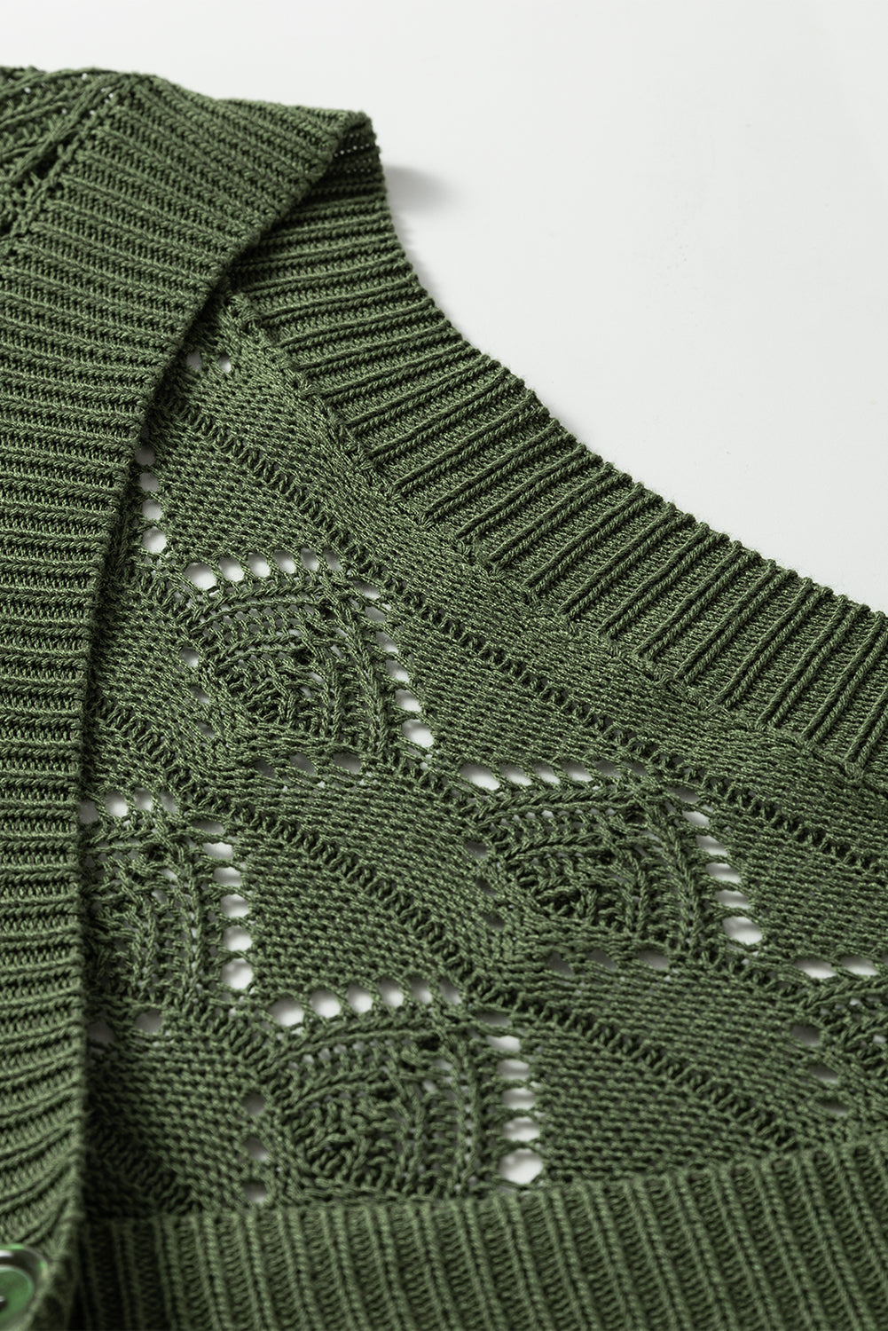 Lightweight Crochet Button-Front Cardigan for Women