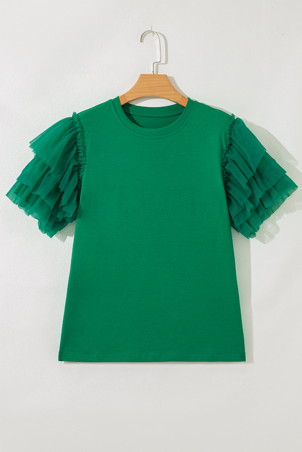 Tulle Ruffle Sleeve Blouse for Women