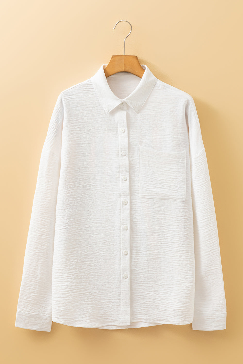 Women's Pure Color Patch Pocket Button-Up Shirt