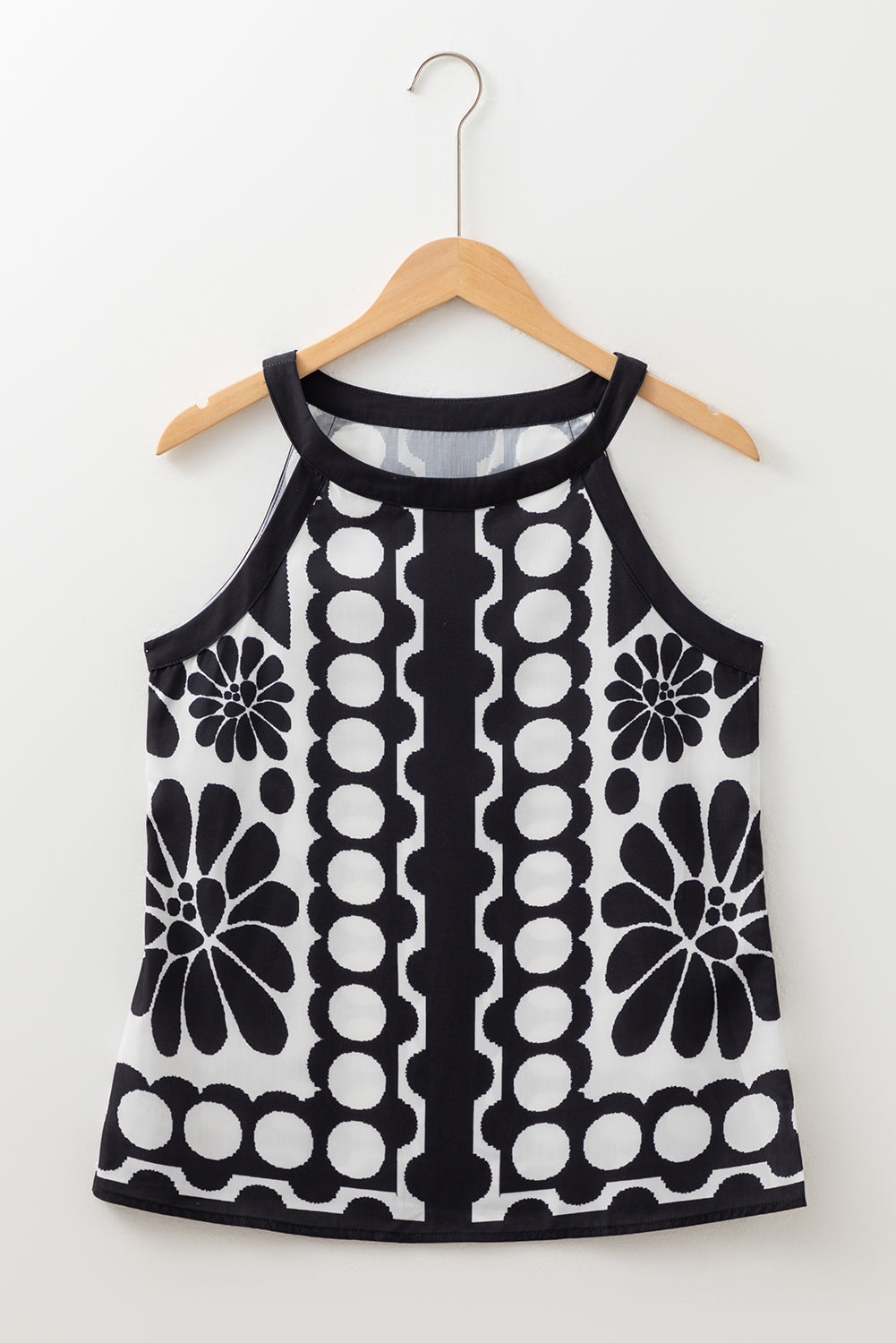 Abstract Dot Floral Print Sleeveless Tank Top for Women