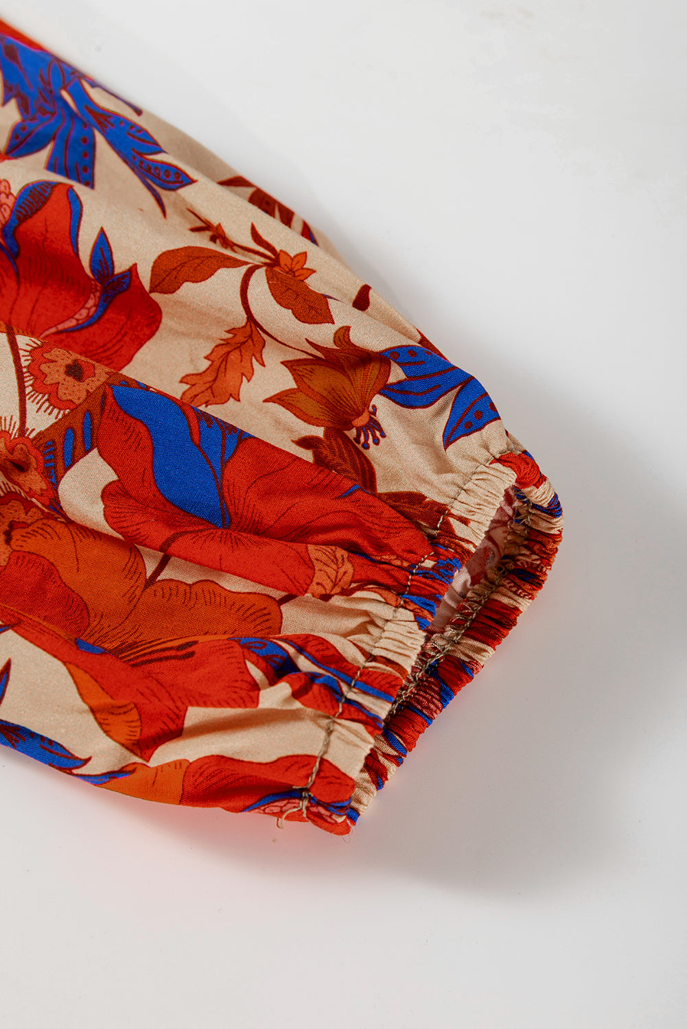 Floral Print Square Neck Backless Loose Fit Blouse for Women