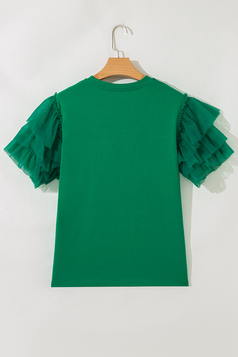 Tulle Ruffle Sleeve Blouse for Women